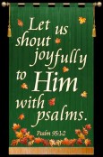Let us shout Joyfully - Green, Square, Leaves